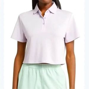 Outdoor Voices Birdie Cropped Polo in Morning Glory Purple Preppy XXS NWT